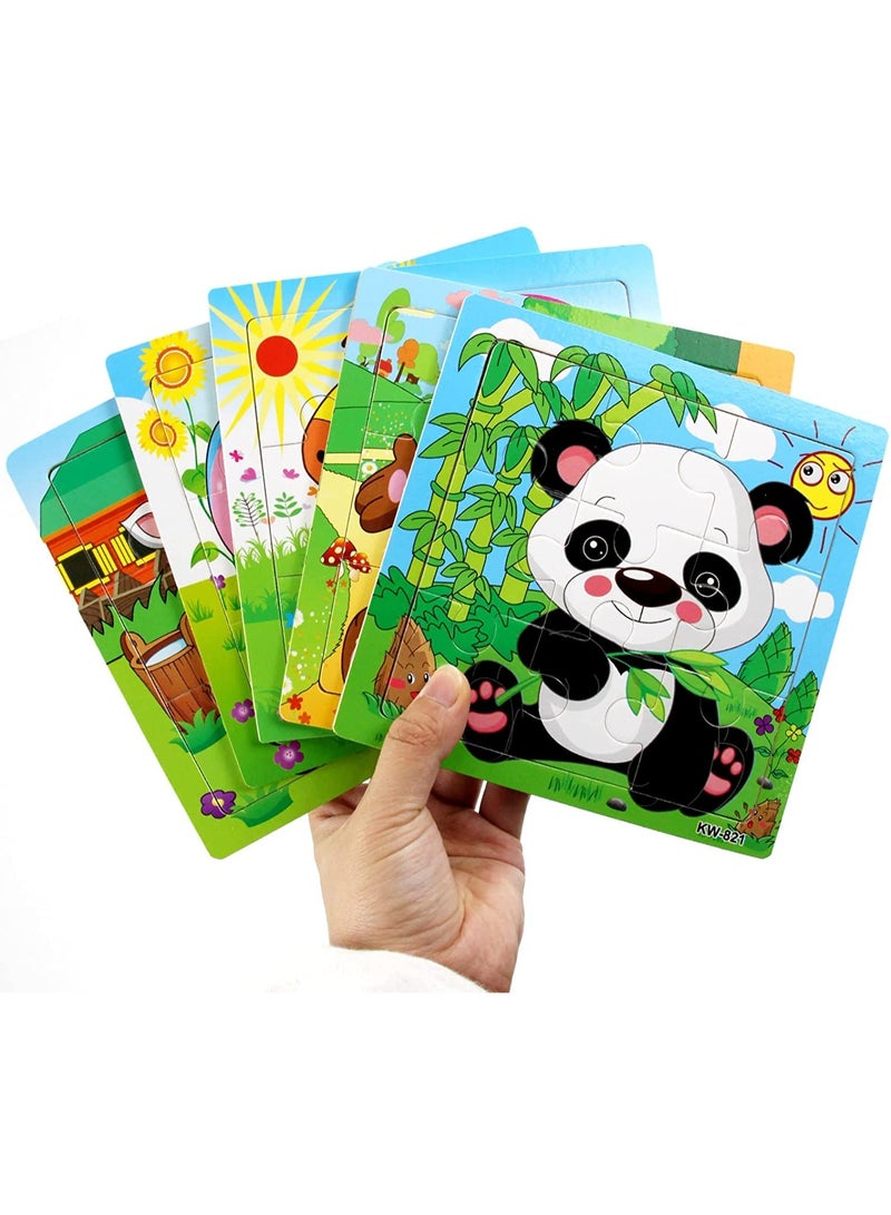 Capstro Wooden Animal Puzzle Set for Toddlers – 6-in-1 Montessori Puzzle with Cute Animal Designs for Early Learning, Fine Motor Skills & Screen-Free Play - Image 2